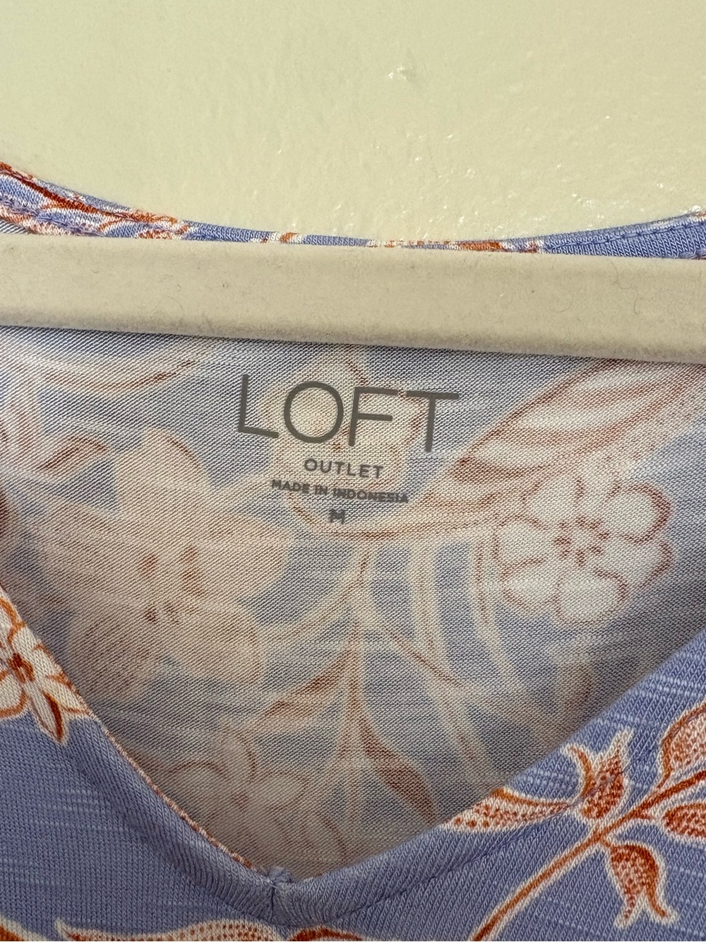 LOFT Periwinkle Floral Tank with Rust Accents - Picture 2 of 3